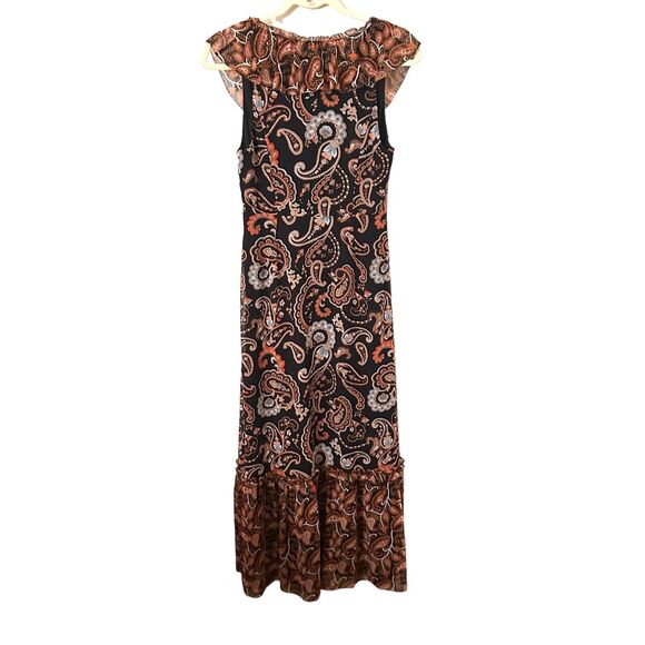ARITZIA Wilfred Paisley Ruffled Maxi Dress Sz 2 - Picture 3 of 5